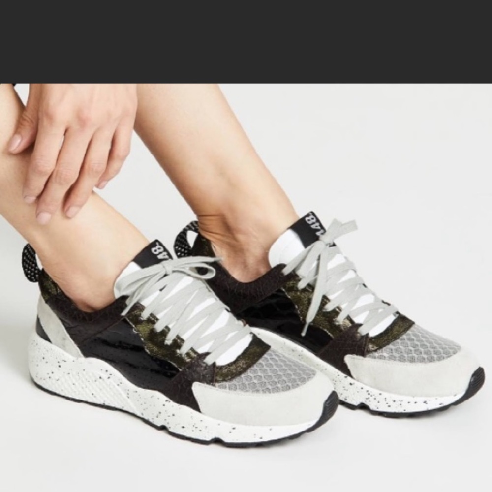 P448 Alex Colorblock Mixed-Media Trainer Sneakers